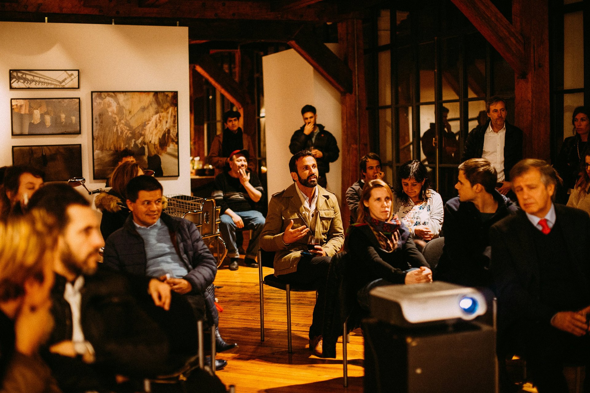 Parents gathered at a community meeting