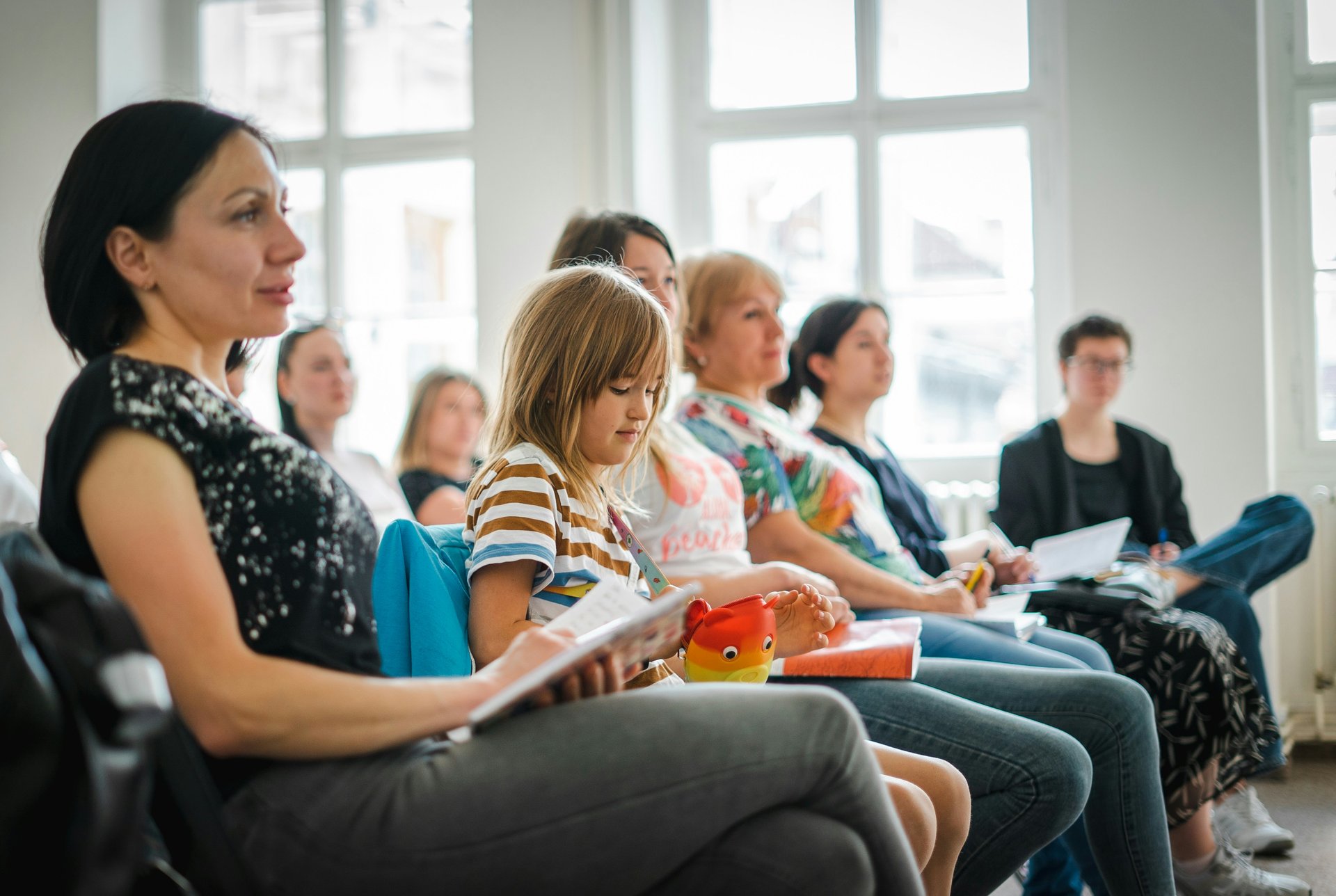Parents meeting with school staff