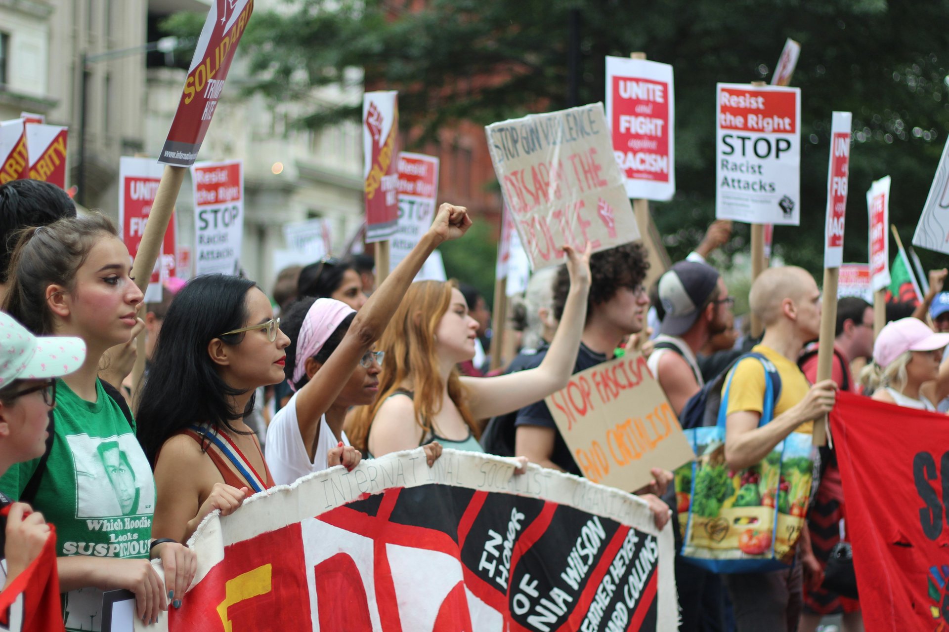 Young people at a protest